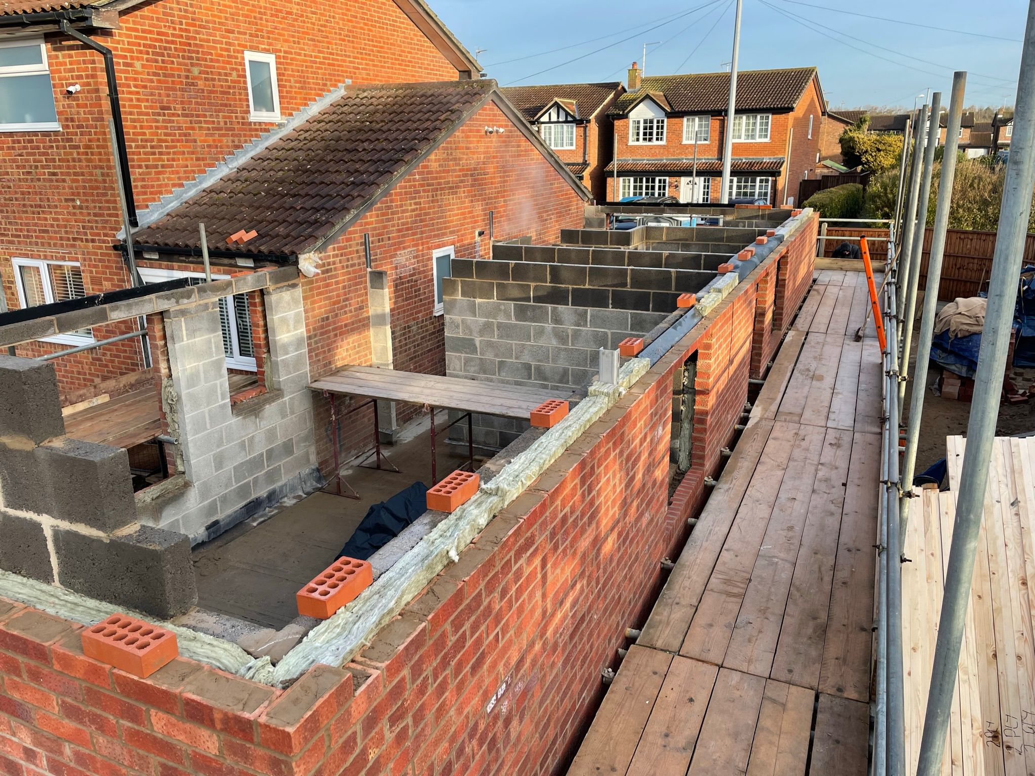 Extension shell construction in progress